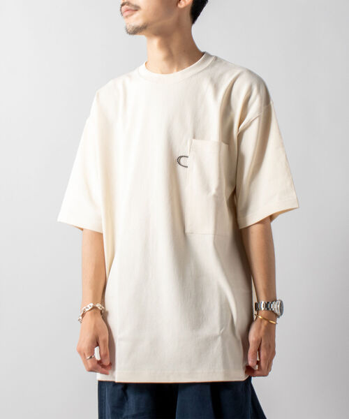 GLOSTER（グロスター）の「【GLOSTER/グロスター】ヘビーウェイト ビッグポケットTシャツ ※マスクポケット付き（Tシャツ/カットソー・メンズ・ホワイト/ブラック/ブルー/キナリ・LARGE）」の9枚目の写真