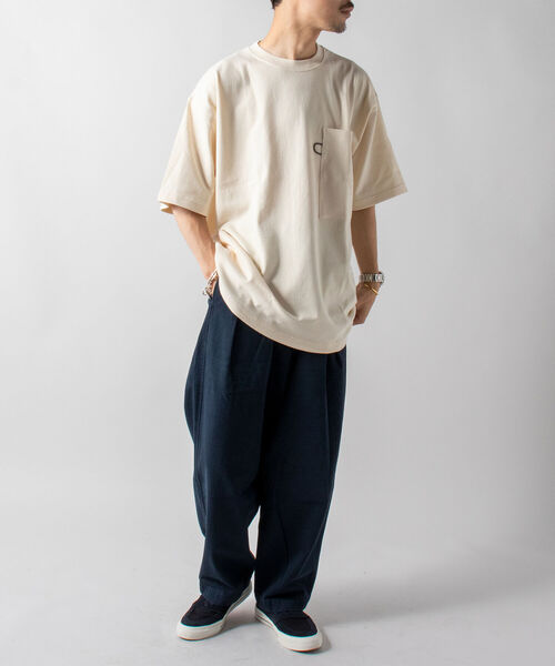 GLOSTER（グロスター）の「【GLOSTER/グロスター】ヘビーウェイト ビッグポケットTシャツ ※マスクポケット付き（Tシャツ/カットソー・メンズ・ホワイト/ブラック/ブルー/キナリ・LARGE）」の14枚目の写真