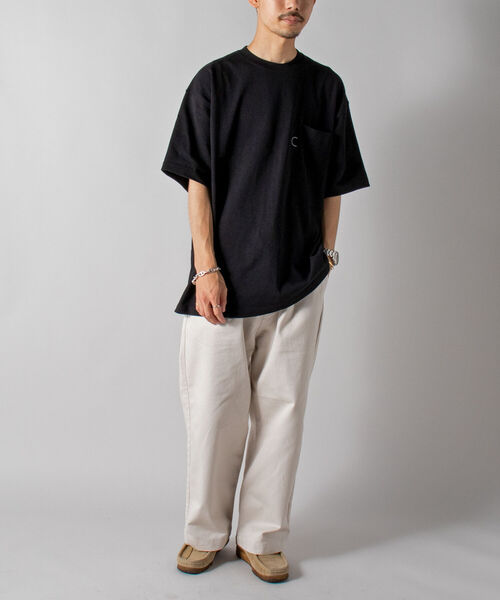GLOSTER（グロスター）の「【GLOSTER/グロスター】ヘビーウェイト ビッグポケットTシャツ ※マスクポケット付き（Tシャツ/カットソー・メンズ・ホワイト/ブラック/ブルー/キナリ・LARGE）」の22枚目の写真