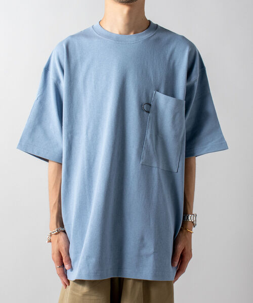 GLOSTER（グロスター）の「【GLOSTER/グロスター】ヘビーウェイト ビッグポケットTシャツ ※マスクポケット付き（Tシャツ/カットソー・メンズ・ホワイト/ブラック/ブルー/キナリ・LARGE）」の18枚目の写真