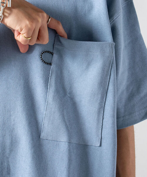 GLOSTER（グロスター）の「【GLOSTER/グロスター】ヘビーウェイト ビッグポケットTシャツ ※マスクポケット付き（Tシャツ/カットソー・メンズ・ホワイト/ブラック/ブルー/キナリ・LARGE）」の19枚目の写真