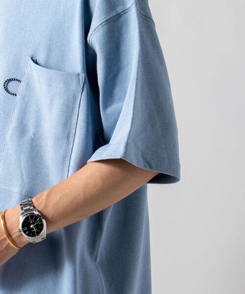 GLOSTER（グロスター）の「【GLOSTER/グロスター】ヘビーウェイト ビッグポケットTシャツ ※マスクポケット付き（Tシャツ/カットソー・メンズ・ホワイト/ブラック/ブルー/キナリ・LARGE）」の12枚目の写真