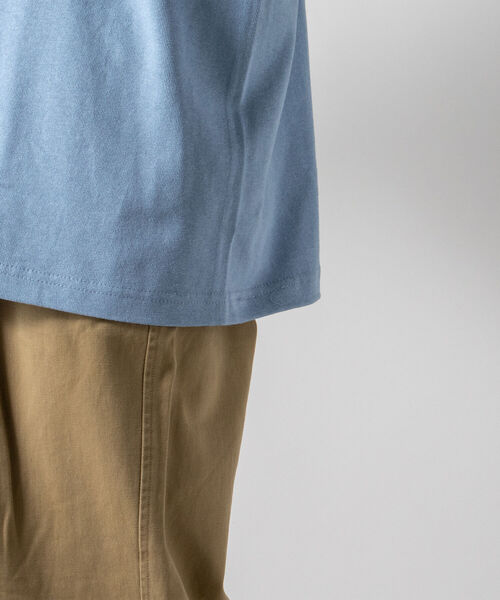 GLOSTER（グロスター）の「【GLOSTER/グロスター】ヘビーウェイト ビッグポケットTシャツ ※マスクポケット付き（Tシャツ/カットソー・メンズ・ホワイト/ブラック/ブルー/キナリ・LARGE）」の7枚目の写真