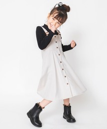 BRANSHES（ブランシェス）の「無地/チェック柄ジャンパースカート（ジャンパースカート・キッズ）」