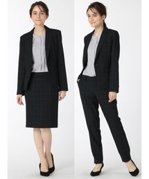 m.f.editorial | エムエフエディトリアルレディース/m.f.editorial：Women ストレッチウォッシャブル 1ボタンジャケット＋スカート＋パンツ ビジネスセットアップスーツ(スーツセット)