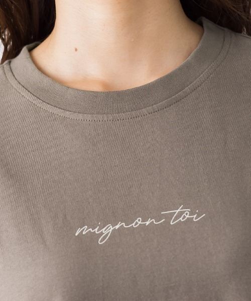 Pierrot（ピエロ）の「コットンロングスリーブロゴTシャツ（Tシャツ/カットソー・レディース・オフホワイト/ブラック/ラベンダー/モカ/ネイビー/グレイッシュベージュ・M/L）」の9枚目の写真