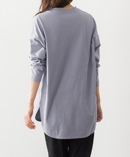 Pierrot（ピエロ）の「コットンロングスリーブロゴTシャツ（Tシャツ/カットソー・レディース・オフホワイト/ブラック/ラベンダー/モカ/ネイビー/グレイッシュベージュ・M/L）」の13枚目の写真