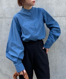 SETUP7 | バルーンスリーブが一枚で決まる。【MAISON BREEZE】ボリューム袖スタンドカラーシャツ KNF(シャツ/ブラウス)