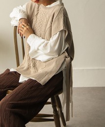 Chillfar | 5Gアクリルバルキーサイドリボンケーブルベスト(ベスト)