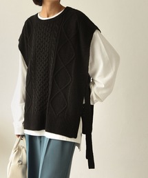 Chillfar | 5Gアクリルバルキーサイドリボンケーブルベスト(ベスト)