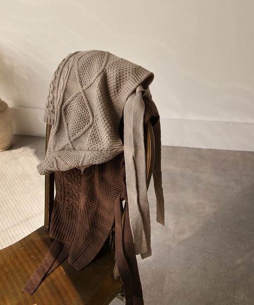 Chillfar（チルファー）の「5Gアクリルバルキーサイドリボンケーブルベスト（ベスト・レディース・ブラック/ブラウン/アイボリー/グレイッシュベージュ・FREE）」の16枚目の写真