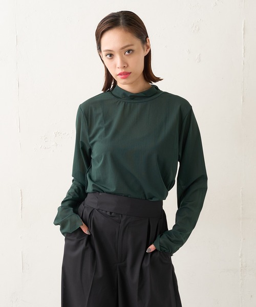 Lui's(ルイス)の「シアータートルネックトップス(Tシャツ/カットソー・レディース・ブラック/グリーン/ライトベージュ・FREE)」の3枚目の写真