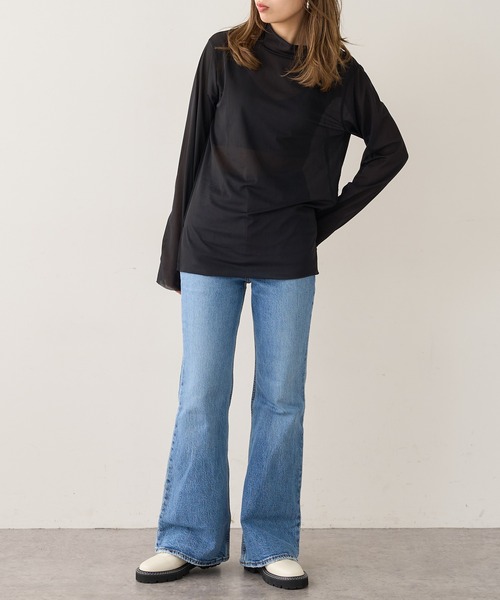 Lui's(ルイス)の「シアータートルネックトップス(Tシャツ/カットソー・レディース・ブラック/グリーン/ライトベージュ・FREE)」の9枚目の写真