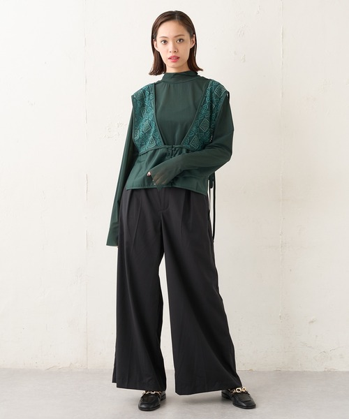 Lui's(ルイス)の「シアータートルネックトップス(Tシャツ/カットソー・レディース・ブラック/グリーン/ライトベージュ・FREE)」の12枚目の写真