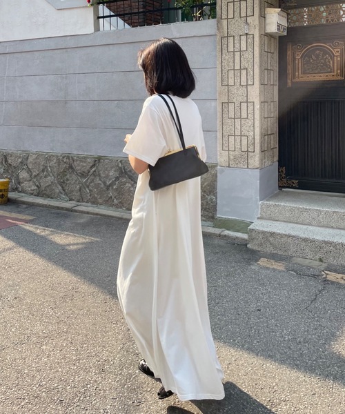 Didot.showroom（ディドット ショールーム）の「AラインハーフTマキシ丈ロングワンピース（ワンピース・レディース・ベージュ/アイボリー/ブルー・FREE）」の16枚目の写真