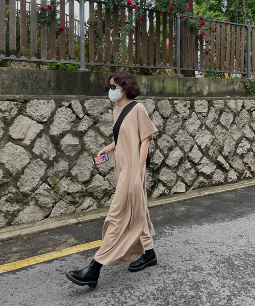 Didot.showroom（ディドット ショールーム）の「AラインハーフTマキシ丈ロングワンピース（ワンピース・レディース・ベージュ/アイボリー/ブルー・FREE）」の15枚目の写真