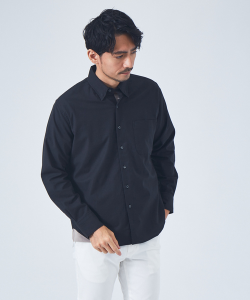 ABAHOUSE GRAY（アバハウスグレイ）の「【2WAYストレッチ】オックス ボタンダウン シャツ（シャツ/ブラウス・メンズ・ホワイト/サックスブルー/グレイッシュベージュ/ブラック・50/46/48）」の3枚目の写真