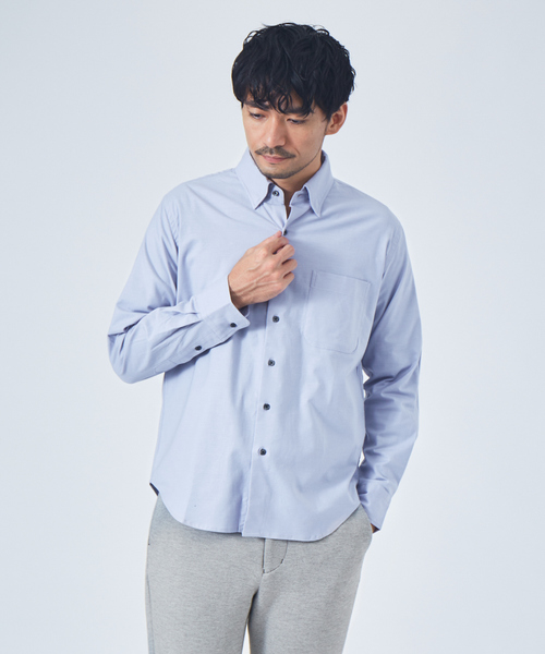 ABAHOUSE GRAY（アバハウスグレイ）の「【2WAYストレッチ】オックス ボタンダウン シャツ（シャツ/ブラウス・メンズ・ホワイト/サックスブルー/グレイッシュベージュ/ブラック・50/46/48）」の6枚目の写真