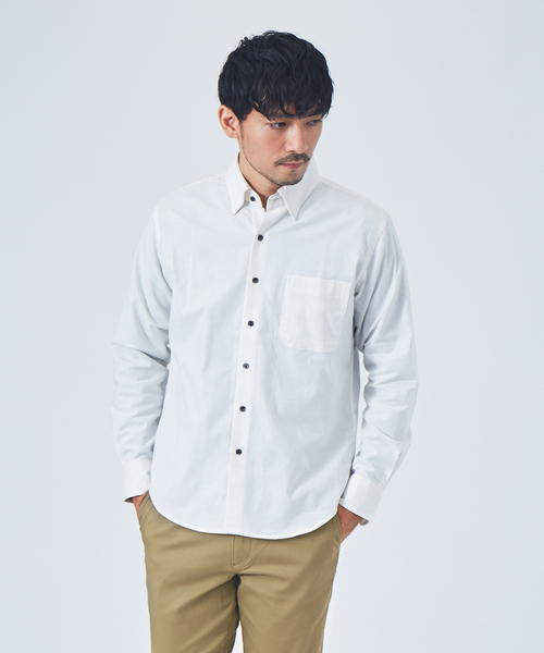 ABAHOUSE GRAY（アバハウスグレイ）の「【2WAYストレッチ】オックス ボタンダウン シャツ（シャツ/ブラウス・メンズ・ホワイト/サックスブルー/グレイッシュベージュ/ブラック・50/46/48）」の18枚目の写真