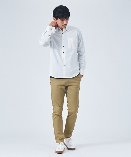 ABAHOUSE GRAY（アバハウスグレイ）の「【2WAYストレッチ】オックス ボタンダウン シャツ（シャツ/ブラウス・メンズ・ホワイト/サックスブルー/グレイッシュベージュ/ブラック・50/46/48）」の19枚目の写真