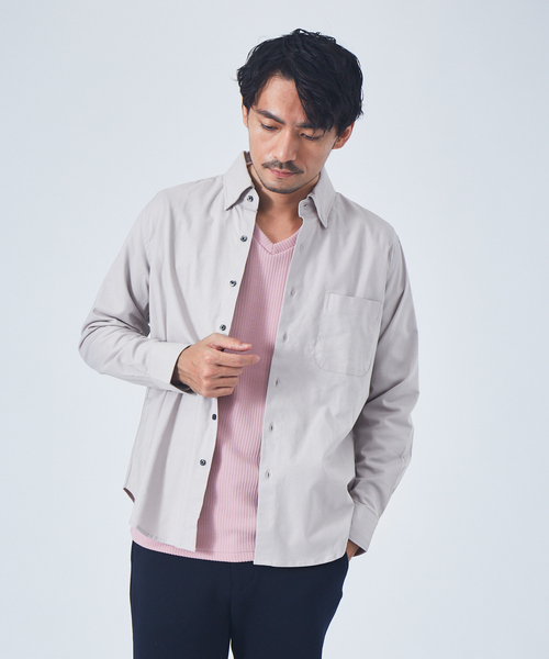 ABAHOUSE GRAY（アバハウスグレイ）の「【2WAYストレッチ】オックス ボタンダウン シャツ（シャツ/ブラウス・メンズ・ホワイト/サックスブルー/グレイッシュベージュ/ブラック・50/46/48）」の21枚目の写真