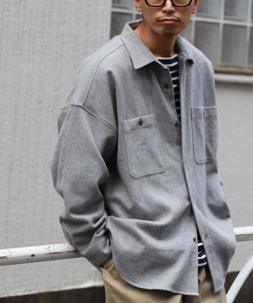 BACK NUMBER（バックナンバー）の「【BACK NUMBER】ビッグシルエットヘビーネルシャツ（シャツ/ブラウス・メンズ・グレー/ブラック×グレー/その他1/ネイビー/ブラウン/ブルー・M/XL/L）」の8枚目の写真