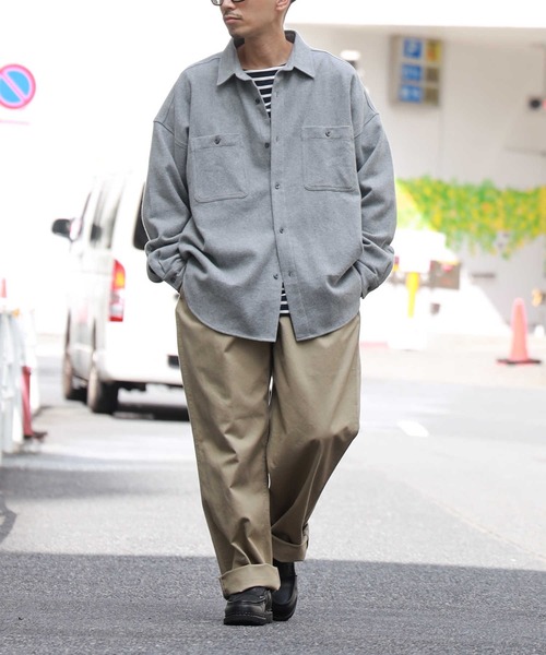 BACK NUMBER（バックナンバー）の「【BACK NUMBER】ビッグシルエットヘビーネルシャツ（シャツ/ブラウス・メンズ・グレー/ブラック×グレー/その他1/ネイビー/ブラウン/ブルー・M/XL/L）」の9枚目の写真