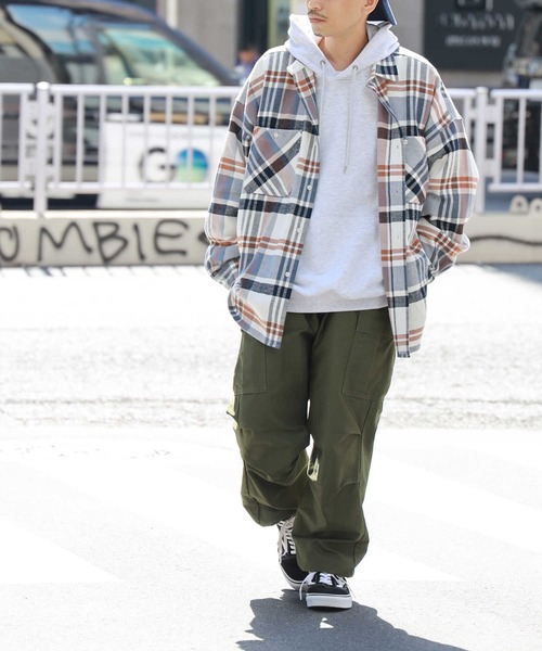 BACK NUMBER（バックナンバー）の「【BACK NUMBER】ビッグシルエットヘビーネルシャツ（シャツ/ブラウス・メンズ・グレー/ブラック×グレー/その他1/ネイビー/ブラウン/ブルー・M/XL/L）」の19枚目の写真