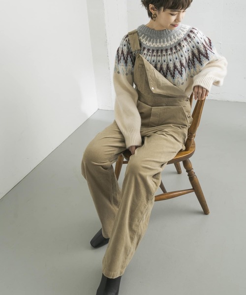 URBAN RESEARCH（アーバンリサーチ）の「コーデュロイオーバーオール（サロペット/オーバーオール・レディース・チャコールグレー/ベージュ/ベージュ系その他・36/38）」の3枚目の写真