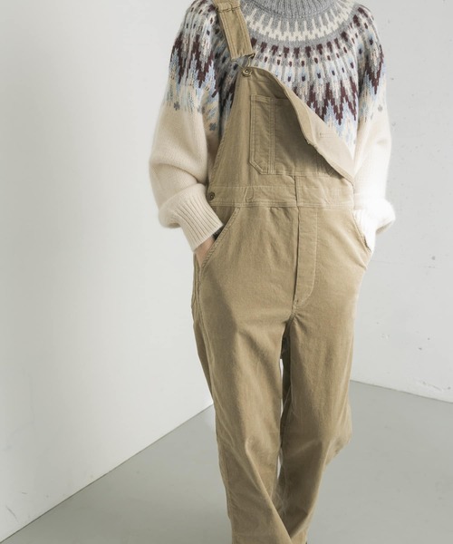 URBAN RESEARCH（アーバンリサーチ）の「コーデュロイオーバーオール（サロペット/オーバーオール・レディース・チャコールグレー/ベージュ/ベージュ系その他・36/38）」の4枚目の写真