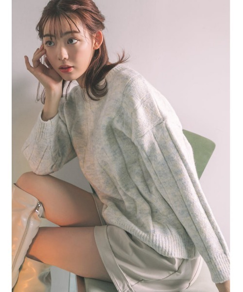 fifth calin(フィフスカラン)の「シャーベットカラーミックスニット(ニット/セーター・レディース・ピンク/ブルー・MEDIUM)」の1枚目の写真