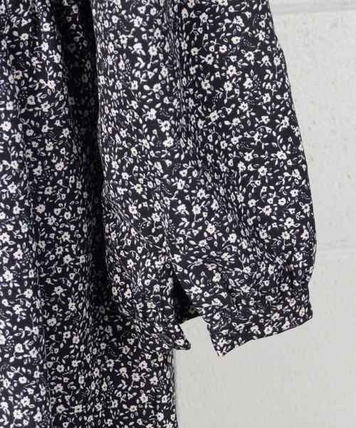 me+em select（ミームセレクト）の「花柄コーデュロイギャザーワンピース（ワンピース・レディース・ブラック/ブラウン/グリーン・FREE）」の16枚目の写真