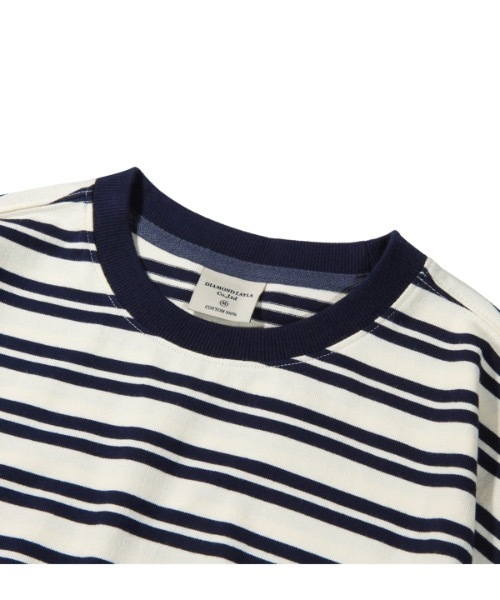 Diamond Layla(ダイアモンドレイラ)の「【Diamond Layla 】ボーダー2カラー ストライプ ロングスリーブ ティーシャツ / Border Two Color Stripe Long Sleeve T58(Tシャツ/カットソー・メンズ・アイボリー/ネイビー・MEDIUM/LARGE/X-LARGE)」の3枚目の写真