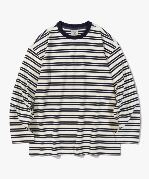 Diamond Layla(ダイアモンドレイラ)の「【Diamond Layla 】ボーダー2カラー ストライプ ロングスリーブ ティーシャツ / Border Two Color Stripe Long Sleeve T58(Tシャツ/カットソー・メンズ・アイボリー/ネイビー・MEDIUM/LARGE/X-LARGE)」の7枚目の写真