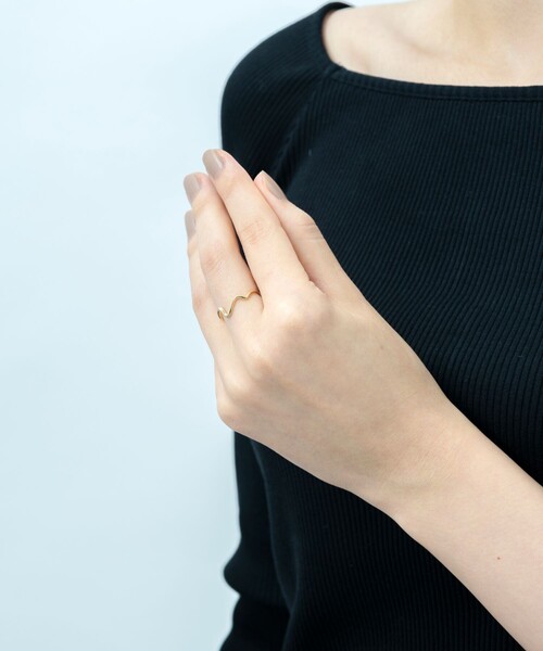 Jouete（ジュエッテ）の「○K10YG レイヤー ウェーブ リング（リング