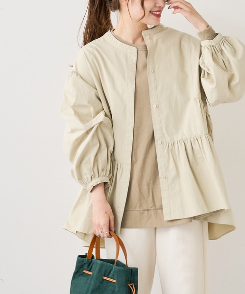 PUAL CE CIN（ピュアルセシン）の「【WEB限定】ギャザーチュニック（シャツ/ブラウス・レディース・ベージュ/ナチュラル・FREE）」の2枚目の写真