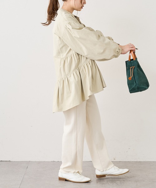 PUAL CE CIN（ピュアルセシン）の「【WEB限定】ギャザーチュニック（シャツ/ブラウス・レディース・ベージュ/ナチュラル・FREE）」の14枚目の写真