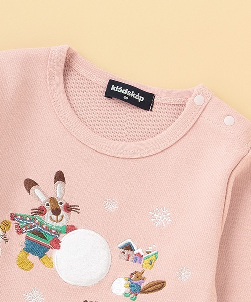 kladskap(クレードスコープ)の「【コロボックルコラボ】雪遊びトレーナー(スウェット・キッズ・ベージュ/ピンク・80cm/90cm/110cm/100cm/120cm)」の6枚目の写真