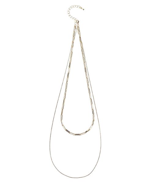 EVRIS（エヴリス）の「SLIM DOUBLE CHAIN ネックレス（ネックレス・レディース・シルバー/ゴールド・FREE）」の4枚目の写真