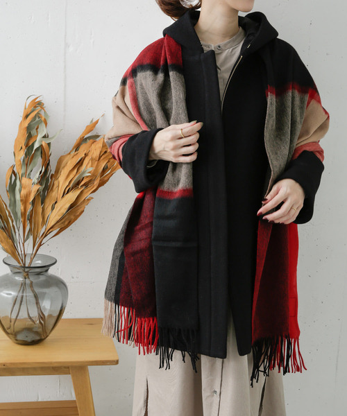 TWEED MILL(ツイードミル)の「TWEED MILL WOOL STOLE(ストール/ショール・レディース・グレー系その他/グリーン系その他/ブルー系その他/レッド系その他・FREE)」の7枚目の写真