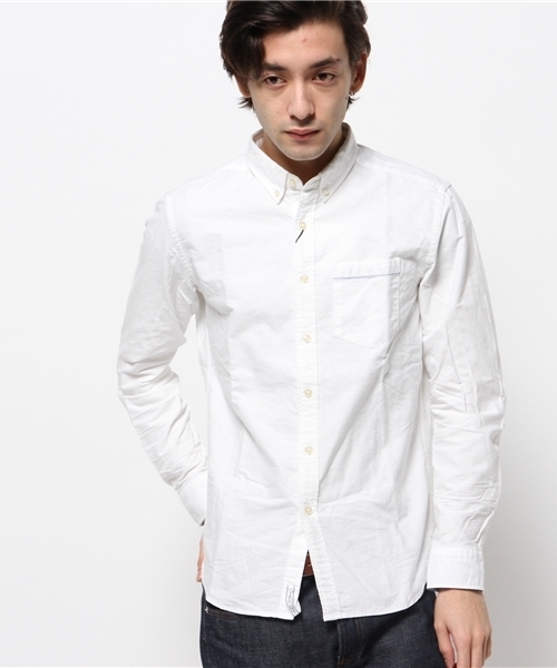 OUTLET（アウトレット）の「【CIAOPANIC TYPY】起毛オックスボタンダウンシャツ（シャツ/ブラウス・メンズ・ネイビー/ストライプ/ホワイト・MEDIUM）」の2枚目の写真