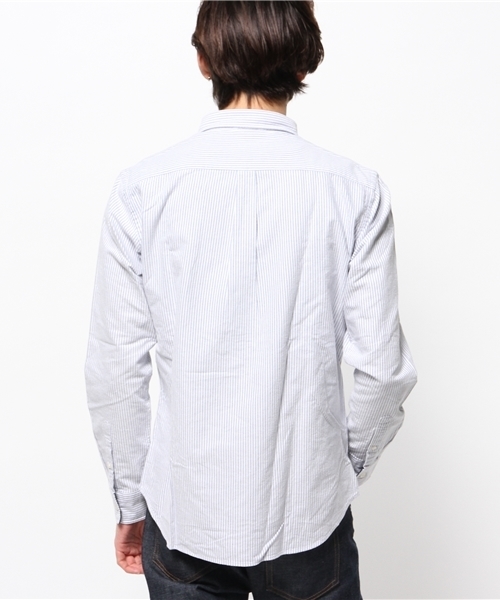 OUTLET（アウトレット）の「【CIAOPANIC TYPY】起毛オックスボタンダウンシャツ（シャツ/ブラウス・メンズ・ネイビー/ストライプ/ホワイト・MEDIUM）」の6枚目の写真