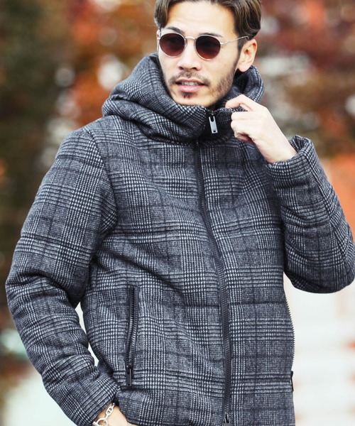 roshell（ロシェル）の「メルトン中綿ジャケットブルゾン（ダウンジャケット/コート・メンズ・ブラック/ブラック系その他/グレー系その他・SMALL/MEDIUM/LARGE/X-LARGE）」の3枚目の写真