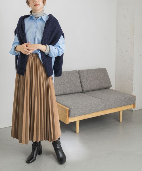 URBAN RESEARCH（アーバンリサーチ）の「ラウンドヘムオーバーシャツ（シャツ/ブラウス・レディース・ブルー系その他/オフホワイト/ストライプ・FREE）」の14枚目の写真