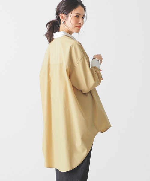 BEAMS LIGHTS(ビームスライツ)の「BEAMS LIGHTS / クレリック オーバー シャツ(シャツ/ブラウス・レディース・ベージュ/サックスブルー・ONE SIZE)」の2枚目の写真