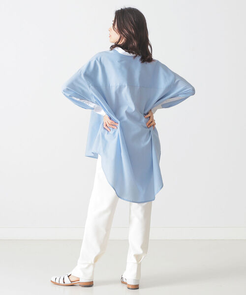 BEAMS LIGHTS(ビームスライツ)の「BEAMS LIGHTS / クレリック オーバー シャツ(シャツ/ブラウス・レディース・ベージュ/サックスブルー・ONE SIZE)」の8枚目の写真