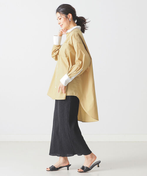 BEAMS LIGHTS(ビームスライツ)の「BEAMS LIGHTS / クレリック オーバー シャツ(シャツ/ブラウス・レディース・ベージュ/サックスブルー・ONE SIZE)」の9枚目の写真