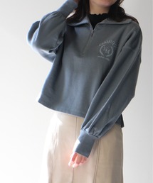 NOMAE | 【NOMAE】ハーフZIPカレッジロゴトレーナー(スウェット)