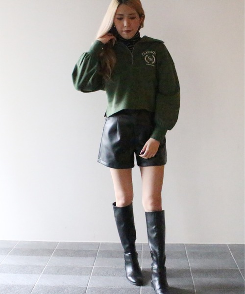 NOMAE（ノーマエ）の「【NOMAE】ハーフZIPカレッジロゴトレーナー（スウェット・レディース・ホワイト/ライトブルー/ライトグリーン/ダークブルー・FREE）」の20枚目の写真