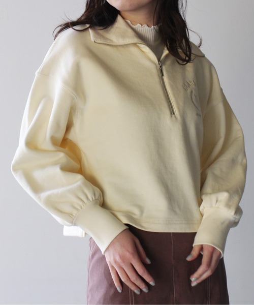 NOMAE（ノーマエ）の「【NOMAE】ハーフZIPカレッジロゴトレーナー（スウェット・レディース・ホワイト/ライトブルー/ライトグリーン/ダークブルー・FREE）」の8枚目の写真